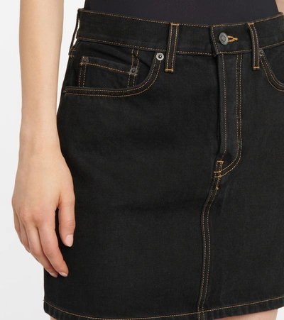 Shop Wardrobe.nyc Mini Denim Skirt In Black