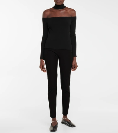 Shop Joseph High-rise Stretch-gabardine Leggings In Black