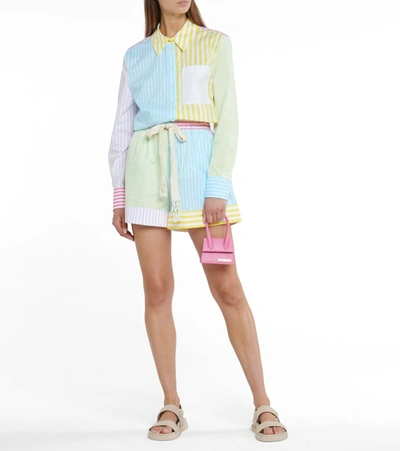 Shop Staud Aft Striped Shorts In Multicoloured