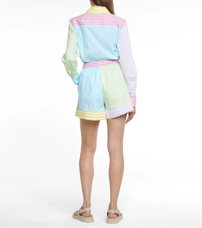 Shop Staud Aft Striped Shorts In Multicoloured