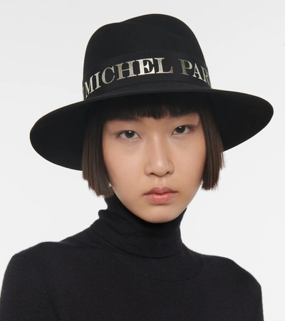 Shop Maison Michel Virginie Wool Fedora In Black