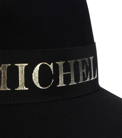 Shop Maison Michel Virginie Wool Fedora In Black