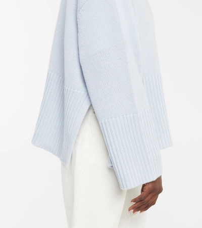 Shop Totême Heavy Cashmere Turtleneck Sweater In Blue