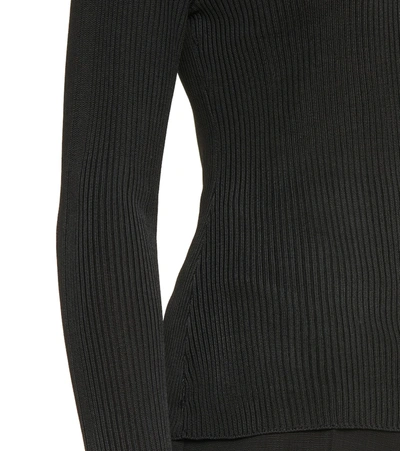 Shop Totême Long-sleeved Scoop Neck Top In Black