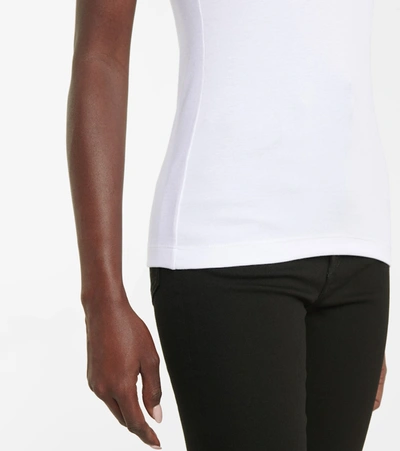 Shop Totême Ribbed-knit Stretch-cotton Tank Top In White