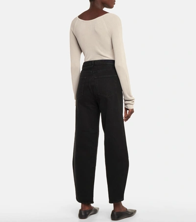 Shop Totême High-rise Barrel-leg Jeans In Black