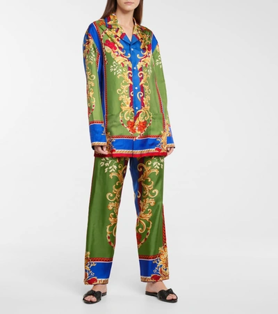 Shop Versace Medusa Renaissance Silk Shirt In Multicoloured