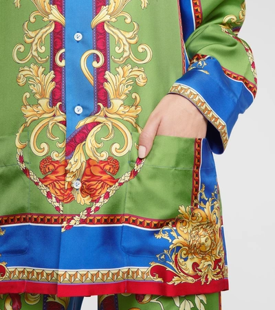 Shop Versace Medusa Renaissance Silk Shirt In Multicoloured
