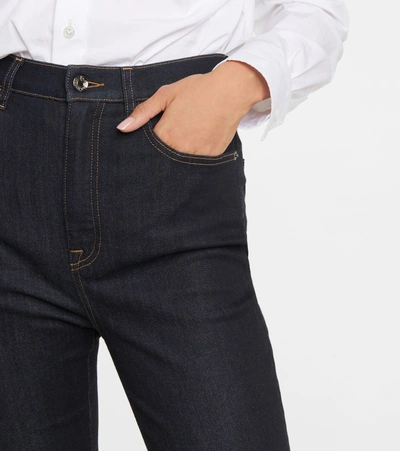 Dolce & Gabbana Blue Queen Patch Audrey Mid Waist Denim Jeans In Blue