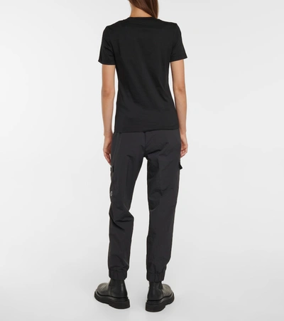 Moncler Logo Rhinestone T Shirt In Black