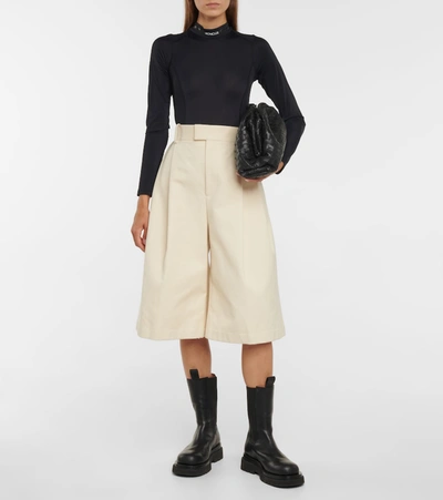 Moncler Stretch-jersey Bodysuit In Blue