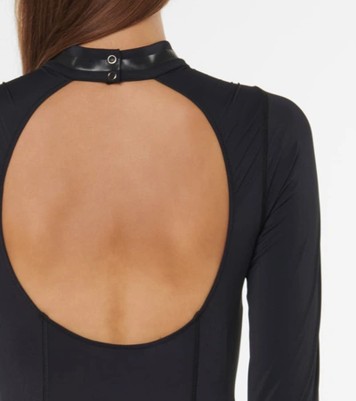 Moncler Stretch-jersey Bodysuit In Blue
