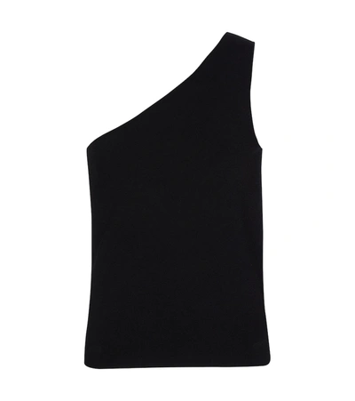 Shop Vince One-shoulder Knit Top In Black