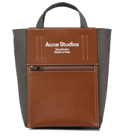 Shop Acne Studios Leather-trimmed Nylon Tote In Brown