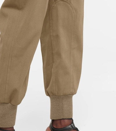 Shop Chloé High-rise Cotton Pants In Brown