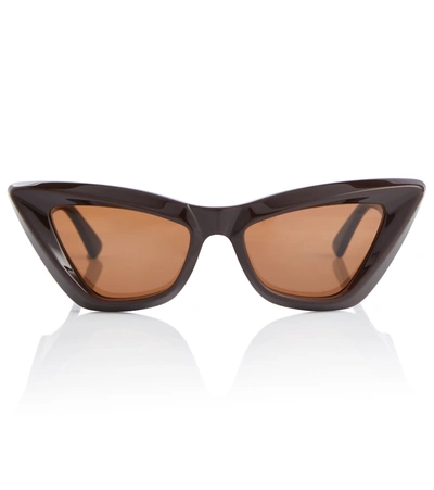 Shop Bottega Veneta Cat-eye Acetate Sunglasses In Brown