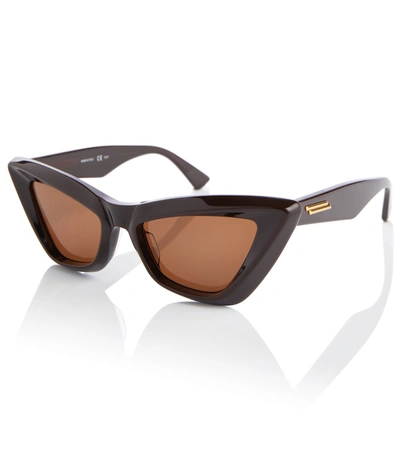 Shop Bottega Veneta Cat-eye Acetate Sunglasses In Brown
