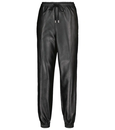 Shop Stella Mccartney Kira Faux Leather Sweatpants In Black