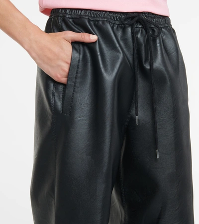Shop Stella Mccartney Kira Faux Leather Sweatpants In Black