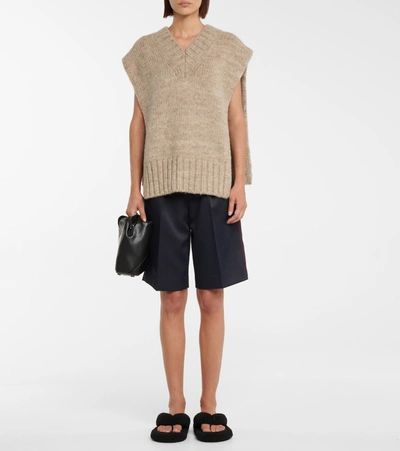 Shop Maison Margiela Alpaca, Cotton And Wool Sweater Vest In Yellow
