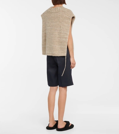 Shop Maison Margiela Alpaca, Cotton And Wool Sweater Vest In Yellow