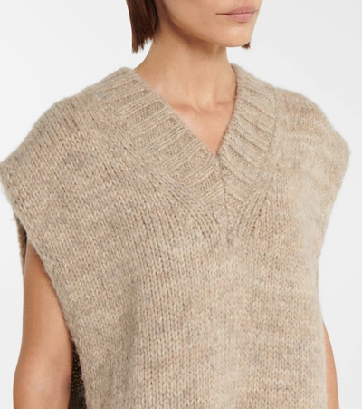 Shop Maison Margiela Alpaca, Cotton And Wool Sweater Vest In Yellow