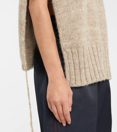 Shop Maison Margiela Alpaca, Cotton And Wool Sweater Vest In Yellow