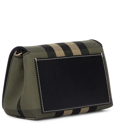 Shop Burberry Small Hackberry Canvas Shoulder Bag In Green