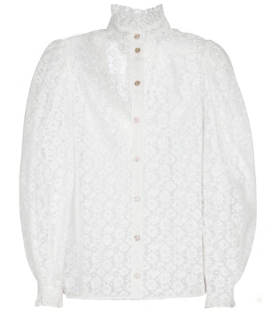 Shop Gucci Lace Blouse In White