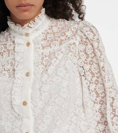 Shop Gucci Lace Blouse In White