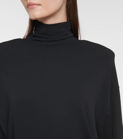 Shop Alexandre Vauthier Turtleneck Stretch-jersey Midi Dress In Black