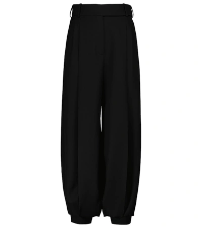 Shop Alexandre Vauthier Wide-leg Wool Pants In Black