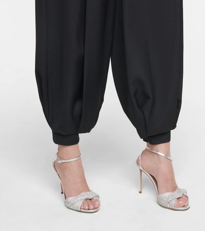 Shop Alexandre Vauthier Wide-leg Wool Pants In Black