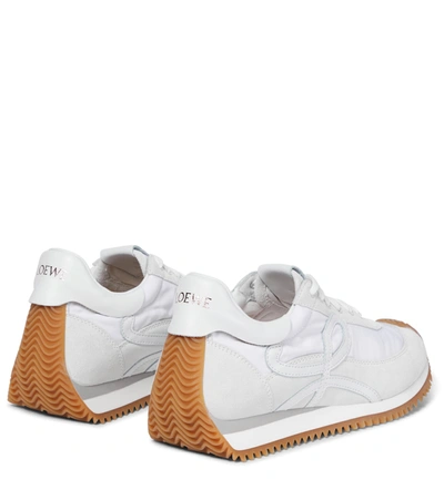 Shop Loewe Flow Runner Suede Sneakers In White