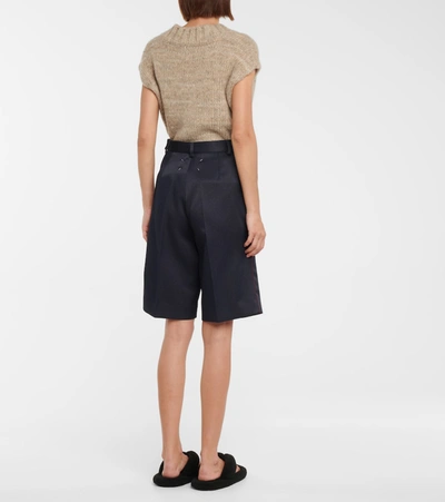 Shop Maison Margiela High-rise Bermuda Shorts In Blue