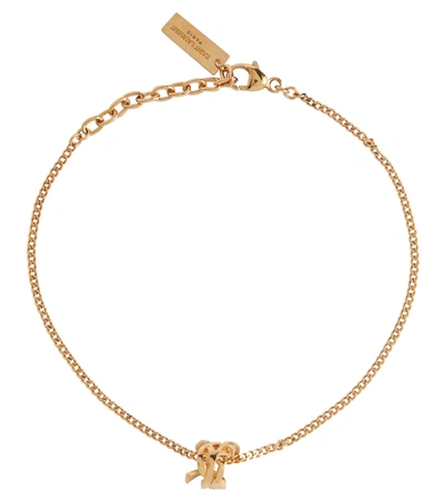 Shop Saint Laurent Ysl Twist Bracelet In Gold