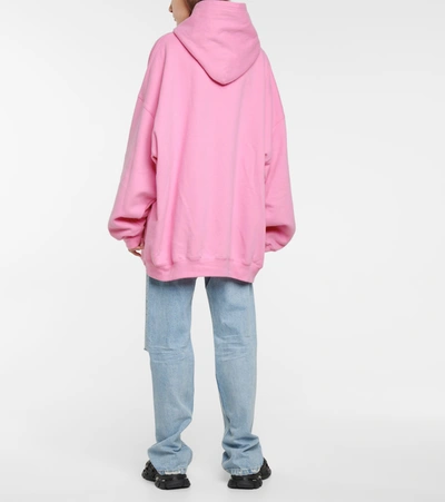 Shop Balenciaga Oversized Cotton Hoodie In Pink
