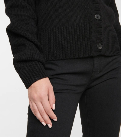 Shop Saint Laurent Sequined Cashmere Cardigan In Black