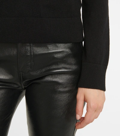 Shop Saint Laurent Long-sleeved Cashmere Sweater In Black