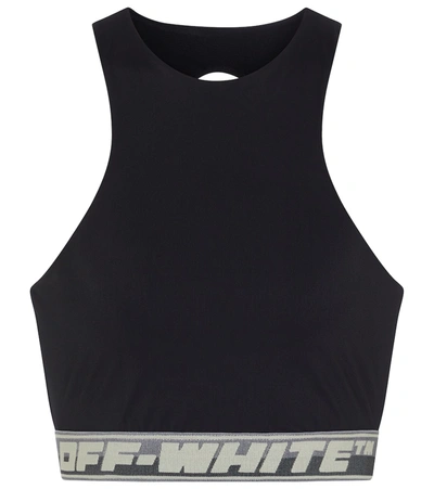 Shop Off-white Logo Sports Bra In Black