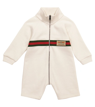 Shop Gucci Baby Cotton Onesie In White