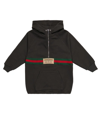 Shop Gucci Cotton Hoodie In Grey