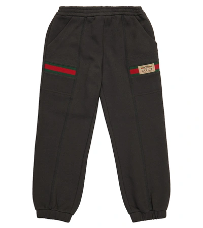 Shop Gucci Cotton Trackpants In Grey