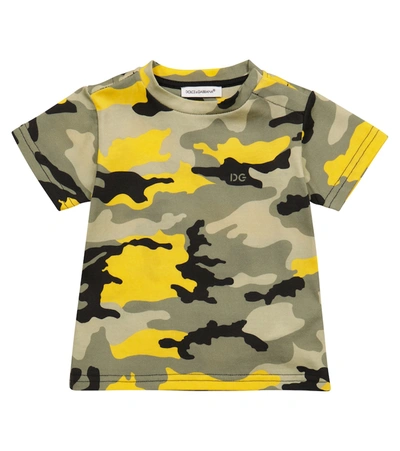 Shop Dolce & Gabbana Baby Camouflage T-shirt In Grey