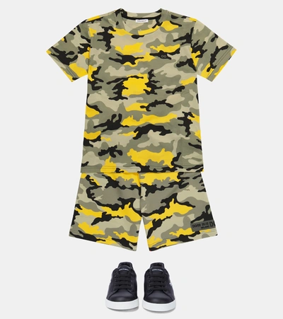 Shop Dolce & Gabbana Camouflage Shorts In Grey