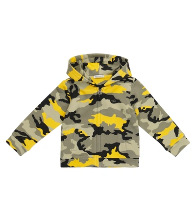 Shop Dolce & Gabbana Baby Camouflage Sweatshirt In Grey