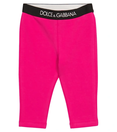 Shop Dolce & Gabbana Baby Stretch-cotton Leggings In Pink