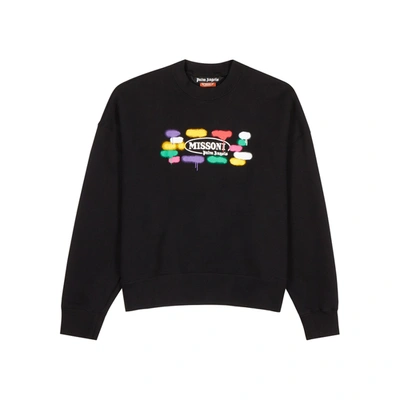 Shop Palm Angels X Missoni Black Printed Cotton Sweatshirt