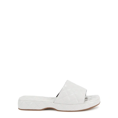 Shop By Far Lilo White Quilted Leather Flatform Sliders