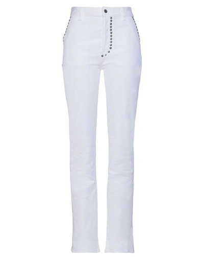 Shop Just Cavalli Woman Jeans White Size 26 Cotton, Elastane
